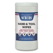 SCRUBS Hand and Tool Wipes, 7 x 8, White, 125/Canister, 6 Canisters/Carton (42225)