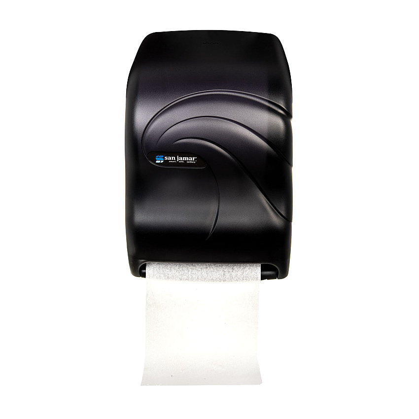 San Jamar Electronic Touchless Roll Towel Dispenser, 11.75 x 9 x 15.5, Black Pearl (SJMT1390TBK)