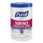 PURELL Foodservice Surface Sanitizing Wipes, 10 x 7, Fragrance-Free, 110/Canister, 6 Canisters/Carton (934106CT)