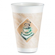 Dart Cafe G Foam Hot/Cold Cups, 16 oz, Brown/Green/White, 1,000/Carton (16X16G167318)