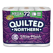 Quilted Northern Ultra Plush Bathroom Tissue, Mega Rolls, Septic Safe, 3-Ply, White, 284 Sheets/Roll, 18 Rolls/Carton (GPC874685)