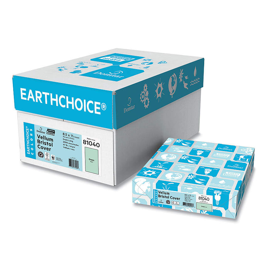 Domtar Cover Stock, 67 lb Bristol Weight, 8.5 x 11, Green, 250/Pack (DMR81040)