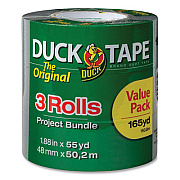 Duck Utility Duct Tape, 3" Core, 1.88" x 55 yds, Silver, 3/Pack (DUC241640)
