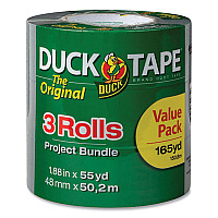 Duck Utility Duct Tape, 3" Core, 1.88" x 55 yds, Silver, 3/Pack (DUC241640)