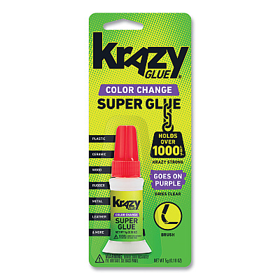 Krazy Glue Color Change Brush On Glue, 0.18 oz, Dries Clear (EPIKG98848R)