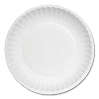 AJM Packaging White Paper Plates, 6" dia, 100/Pack, 10 Packs/Carton (AJMPP6GREWH)