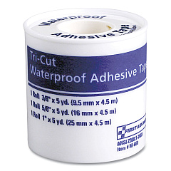 First Aid Only Tri-Cut Waterproof-Adhesive Medical Tape with Dispenser, Tri-Cut Width (0.38", 0.63", 1"), 5 yds Long (FAO730013)
