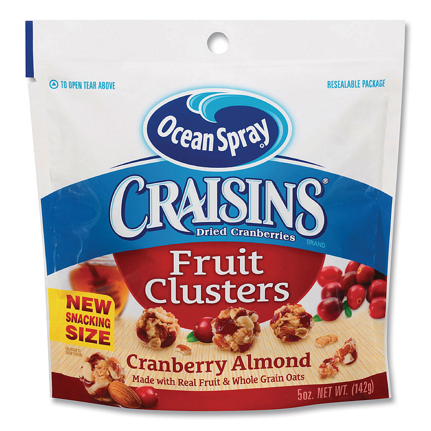 Ocean Spray Craisins Fruit Clusters, Cranberry Almond, 5 oz Resealable Bag, 12/Carton (OCSOCE22963)