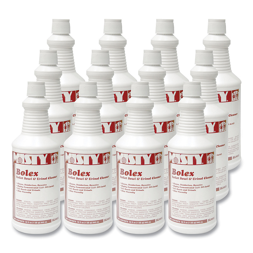 Misty Bolex 23 Percent Hydrochloric Acid Bowl Cleaner, Wintergreen, 32oz, 12/Carton (AMR1038799)