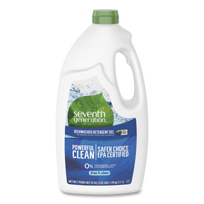 Seventh Generation Natural Automatic Dishwasher Gel, Free And Clear/unscented, 42 Oz Bottle, 6/carton (SEV22170CT)