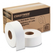 Coastwide Professional Recycled 2-Ply Jumbo Toilet Paper, Septic Safe, White, 3.55" x 1,000 ft, 6 Rolls/Carton (887835)