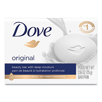 Dove White Beauty Bar, Light Scent, 2.6 oz (UNI61073EA)