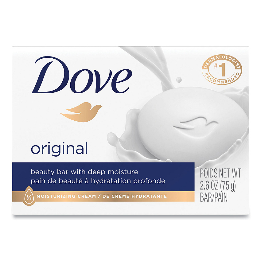 Dove White Beauty Bar, Light Scent, 2.6 oz (UNI61073EA)