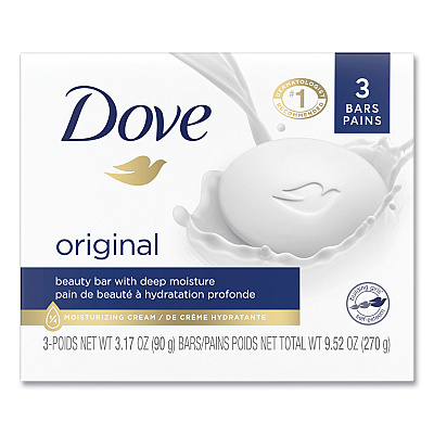 Dove White Beauty Bar, Light Scent, 3.17 oz, 12/Carton (UNI04090CT)