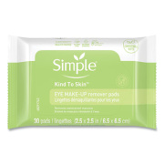Simple Eye And Skin Care, Eye Make-Up Remover Pads, 1-Ply, 2.5 x 2.5, White, 30/Pack, 6 Packs/Carton (27222CT)