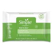Simple Eye And Skin Care, Facial Wipes, 1-Ply, 7 x 7.5, White, 25/Pack, 6 Packs/Carton (70005CT)