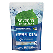 Seventh Generation Natural Automatic Dishwasher Detergent Packs, Free and Clear, 45 Powder Packets/Box (SEV45180EA)