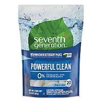 Seventh Generation Natural Automatic Dishwasher Detergent Packs, Free and Clear, 45 Powder Packets/Box, 5 Boxes/Carton (SEV45180CT)