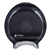 San Jamar Single 9" Jumbo Bath Tissue Dispenser, Classic, 10.25 x 5.63 x 12, Transparent Black Pearl (SJMR2000TBK)