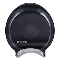 San Jamar Single 9" Jumbo Bath Tissue Dispenser, Classic, 10.25 x 5.63 x 12, Transparent Black Pearl (SJMR2000TBK)