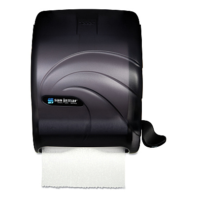 San Jamar Element Lever Roll Towel Dispenser, Oceans, 12.5 x 8.5 x 12.75, Black Pearl (SJMT990TBK)