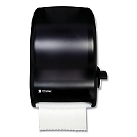 San Jamar Lever Roll Towel Dispenser, Classic, 12.94 x 9.25 x 16.5, Transparent Black Pearl (SJMT1100TBK)