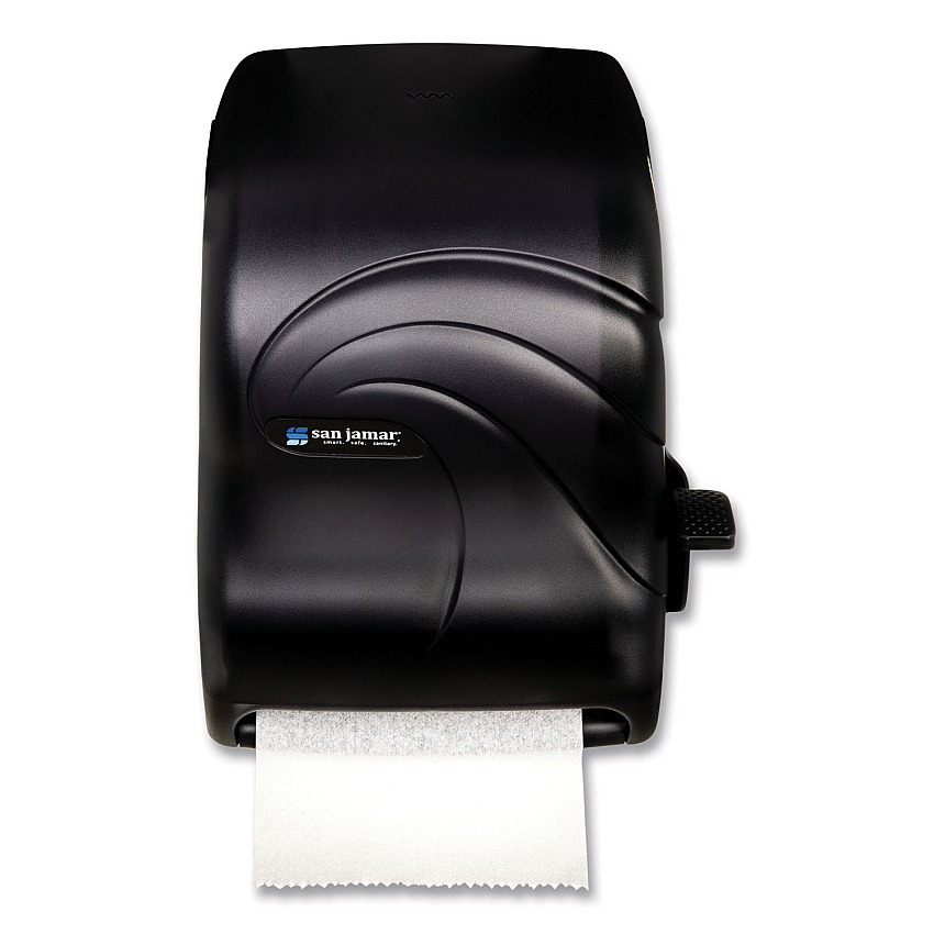 San Jamar Lever Roll Towel Dispenser, Oceans, 12.94 x 9.25 x 16.5, Black Pearl (SJMT1190TBK)