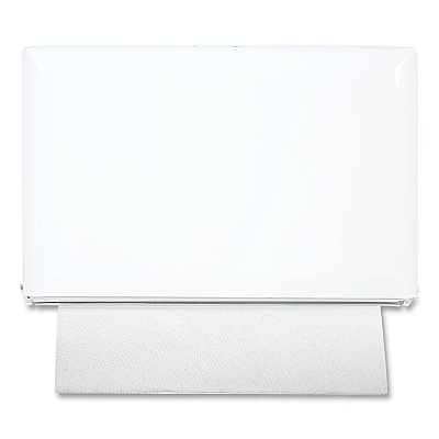 San Jamar Singlefold Paper Towel Dispenser, 10.75 x 6 x 7.5, White (SJMT1800WH)