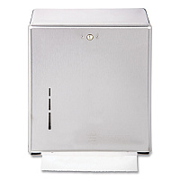 San Jamar C-Fold/Multifold Towel Dispenser, 11.38 x 4 x 14.75, Stainless Steel (SJMT1900SS)