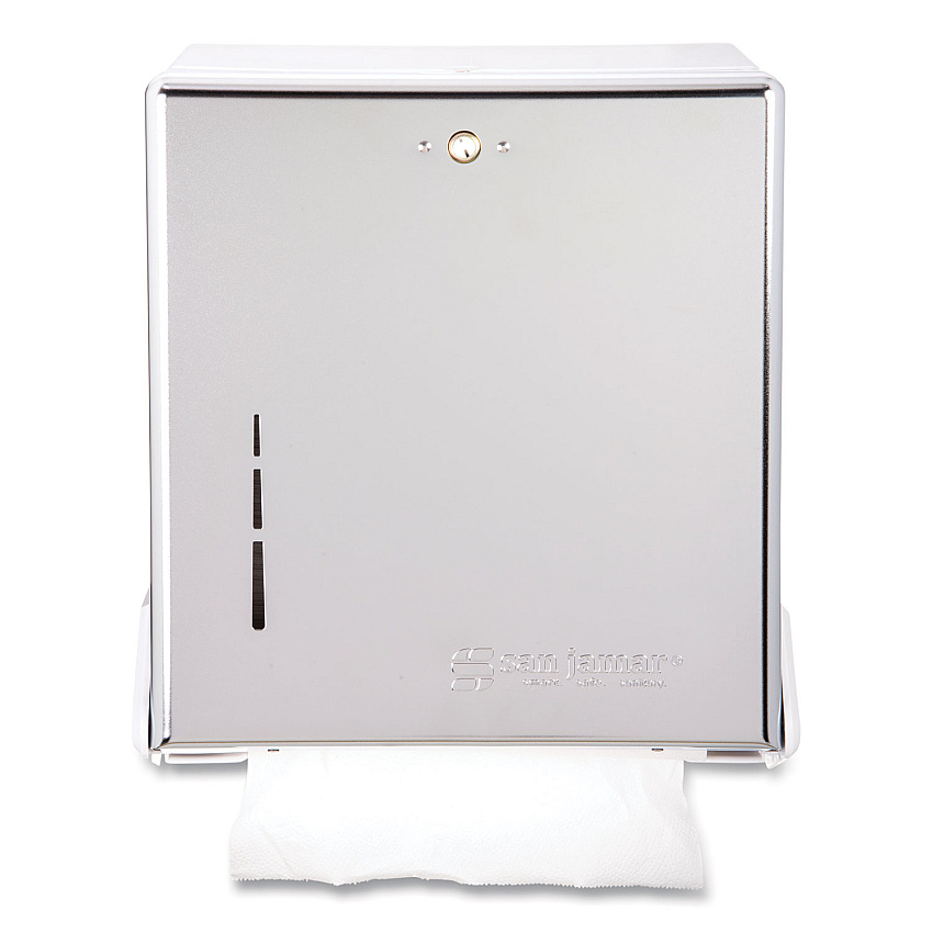 San Jamar True Fold C-Fold/Multifold Paper Towel Dispenser, 11.63 x 5 x 14.5, Chrome (SJMT1905XC)