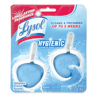 LYSOL Hygienic Automatic Toilet Bowl Cleaner, Atlantic Fresh, 2/Pack (RAC83721)