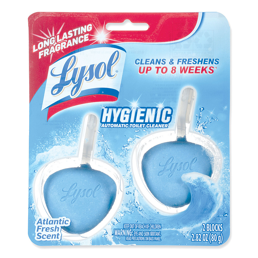 LYSOL Hygienic Automatic Toilet Bowl Cleaner, Atlantic Fresh, 2/Pack (RAC83721)