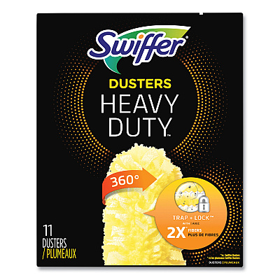 Swiffer Heavy Duty Dusters Refill, Dust Lock Fiber, 2" x 6", Yellow, 33/Carton (PGC99035)