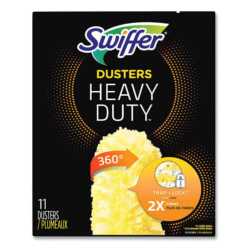 Swiffer Heavy Duty Dusters Refill, Dust Lock Fiber, 2" x 6", Yellow, 33/Carton (PGC99035)