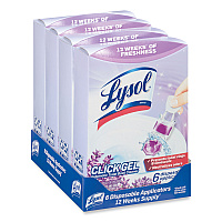 LYSOL Click Gel Automatic Toilet Bowl Cleaner, Lavender Fields, 6/Box, 4 Boxes/Carton (RAC89060CT)