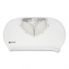 San Jamar Twin 9" Jumbo Bath Tissue Dispenser, Summit, 19.25 x 6 x 12.25, White/Clear (R4070WHCL)