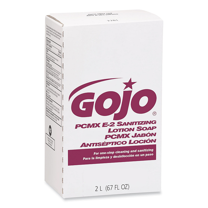 GOJO E2 Sanitizing Lotion Soap with PCMX Refill, For NXT Dispenser, Fragrance-Free, 2,000 mL, 4/Carton (GOJ228104CT)