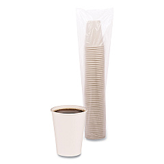 Boardwalk Paper Hot Cups, 12 oz, White, 50 Cups/Sleeve, 20 Sleeves/Carton (BWKWHT12HCUP)