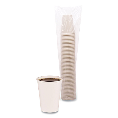 Boardwalk Paper Hot Cups, 12 oz, White, 50 Cups/Sleeve, 20 Sleeves/Carton (BWKWHT12HCUP)