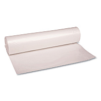 Boardwalk Recycled Low-Density Polyethylene Can Liners, 56 gal, 1.4 mil, 43" x 47", Clear, Perforated, 10 Bags/Roll, 10 Rolls/Carton (BWK536)