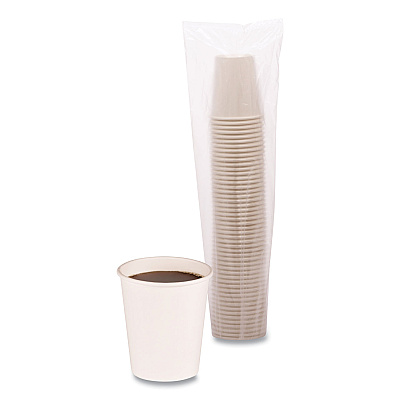 Boardwalk Paper Hot Cups, 8 oz, White, 50 Cups/Sleeve, 20 Sleeves/Carton (BWKWHT8HCUP)