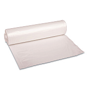 Boardwalk Recycled Low-Density Polyethylene Can Liners, 33 gal, 1.1 mil, 33" x 39", Clear, Perforated, 10 Bags/Roll, 10 Rolls/Carton (BWK530)