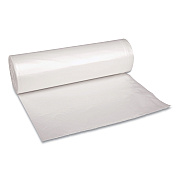 Boardwalk Recycled Low-Density Polyethylene Can Liners, 60 gal, 1.4 mil, 38" x 58", Clear, Perforated, 10 Bags/Roll, 10 Rolls/Carton (BWK537)