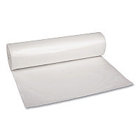 Boardwalk Recycled Low-Density Polyethylene Can Liners, 60 gal, 1.1 mil, 38" x 58", Clear, Perforated, 10 Bags/Roll, 10 Rolls/Carton (BWK533)