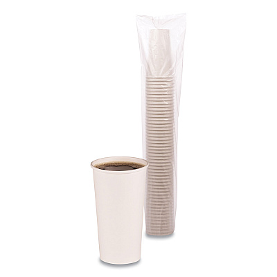 Boardwalk Paper Hot Cups, 20 oz, White, 50 Cups/Sleeve, 12 Sleeves/Carton (BWKWHT20HCUP)
