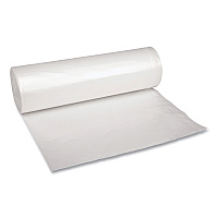 Boardwalk Recycled Low-Density Polyethylene Can Liners, 45 gal, 1.4 mil, 40" x 46", Clear, Perforated, 10 Bags/Roll, 10 Rolls/Carton (BWK535)