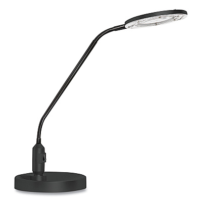 Alera Clamp-On, 3 Diopter LED Desktop Magnifier, 6.88w x 16.63d x 16.75h, Black (ALELEDM765B)