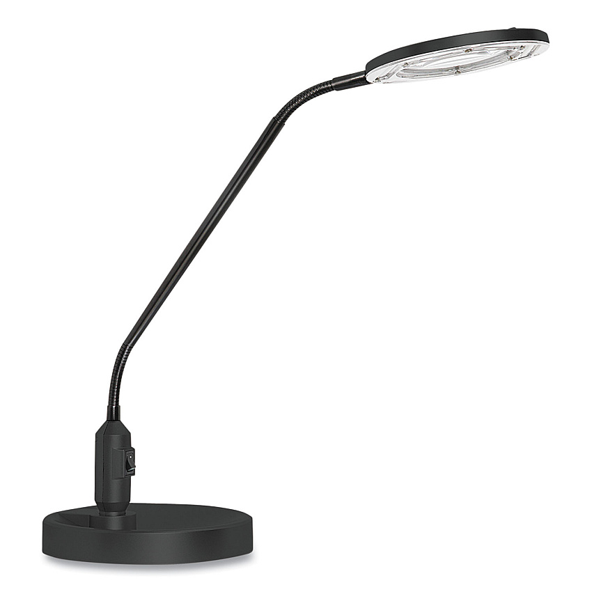 Alera Clamp-On, 3 Diopter LED Desktop Magnifier, 6.88w x 16.63d x 16.75h, Black (ALELEDM765B)