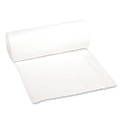 Boardwalk Low-Density Waste Can Liners, 16 gal, 0.4 mil, 24" x 32", White, Perforated Roll, 25 Bags/Roll, 20 Rolls/Carton (BWK2432EXH)