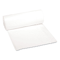 Boardwalk Low-Density Waste Can Liners, 16 gal, 0.4 mil, 24" x 32", White, Perforated Roll, 25 Bags/Roll, 20 Rolls/Carton (BWK2432EXH)